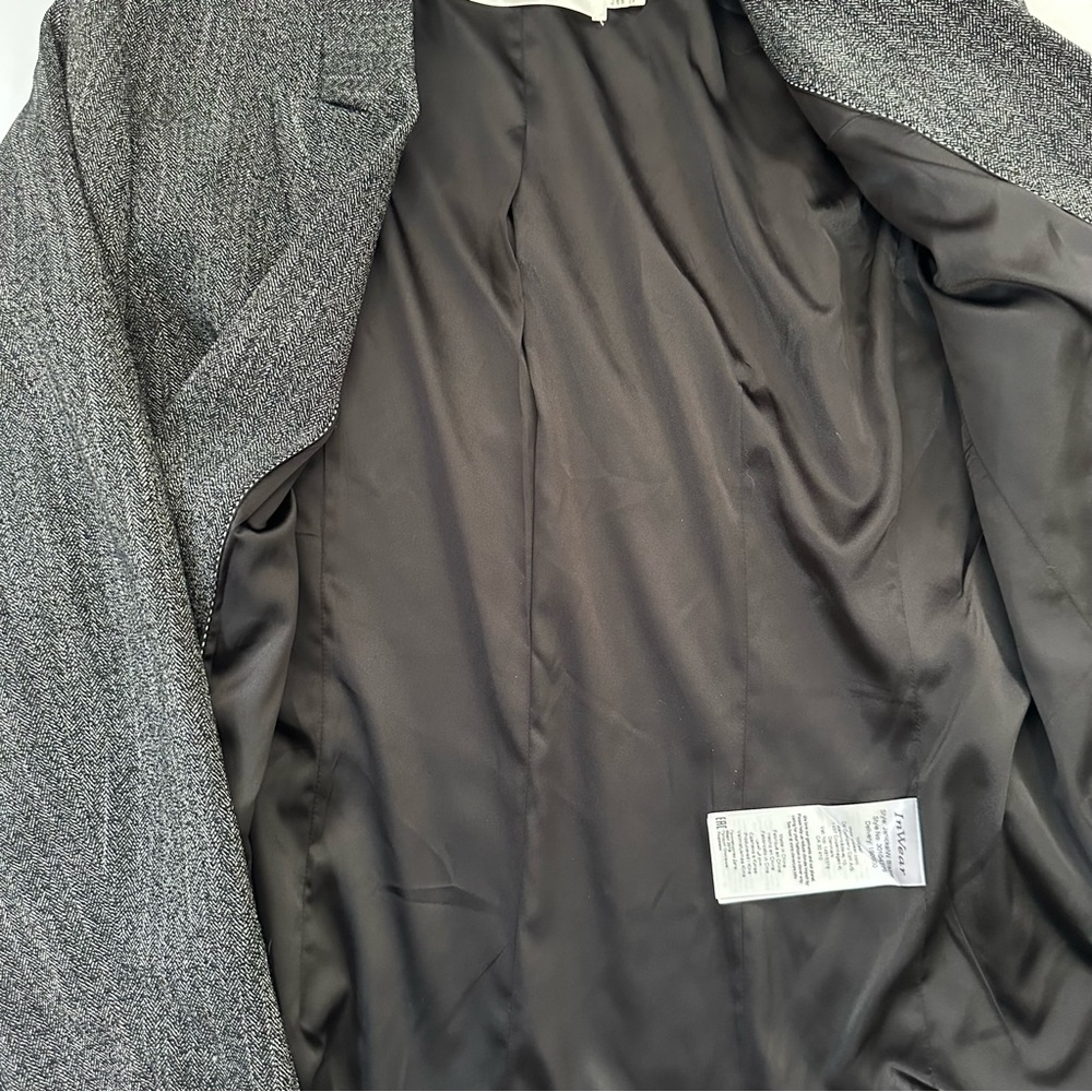 InWear Double Breasted Blazer Grey and Black Herringbone Size 14 - Picture 5 of 6